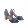 Sandalia terciopelo azul Clara Dibia