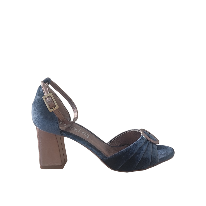 Sandalia terciopelo azul Clara Dibia